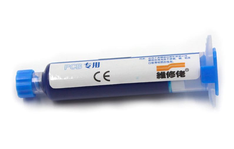PCB soldeer masker UV inkt RoHS 10cc blauw LVH900-BY 02